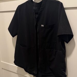 Figs Black Short Sleeve scrub jacket